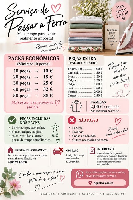 Passamos a sua roupa a ferro