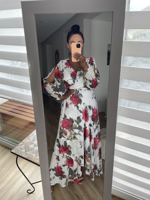 Piękna maxi długa sukienka w kwiaty XXL Loudress #pieknasukienka