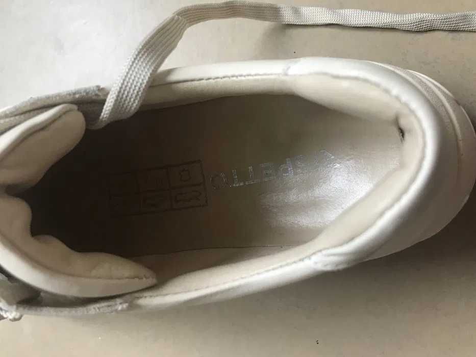 Beżowe skórzane trampki RISPETTO