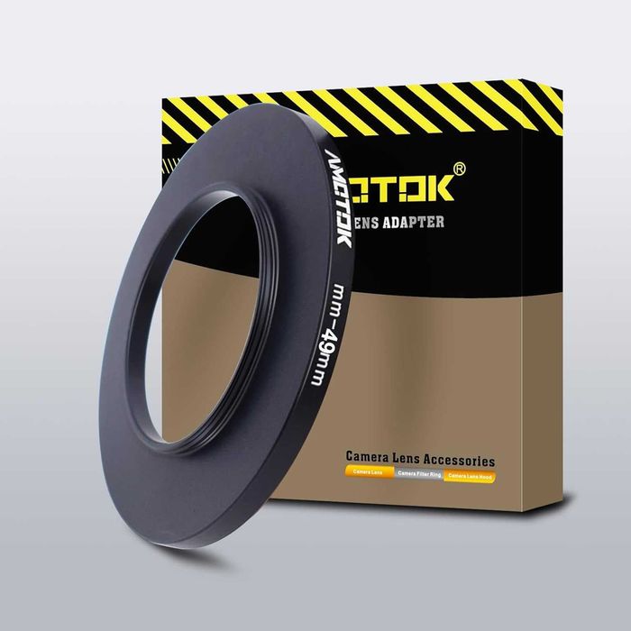 Adapter obiektywu 42 mm - 49 mm, Pierścień step-up CNC, Filtry 49 mm