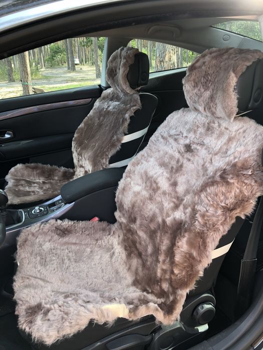 Авточехол із натуральної овчини, меховой чехол, накидка на автокрісло