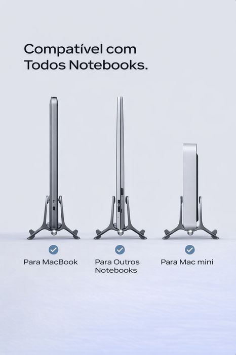 Suporte Vertical em Alumínio para Portátil – Novo