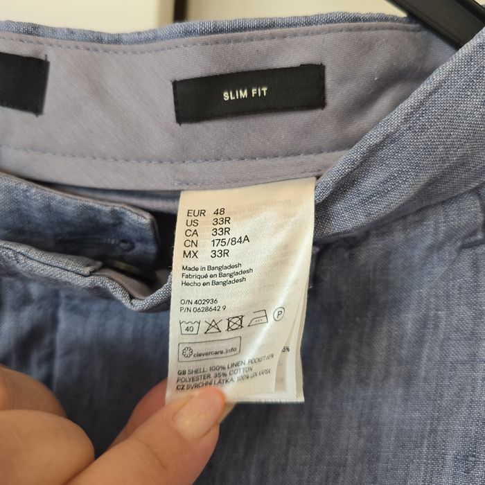 Spodnie materiałowe hm m 38 l 40 len linen długie