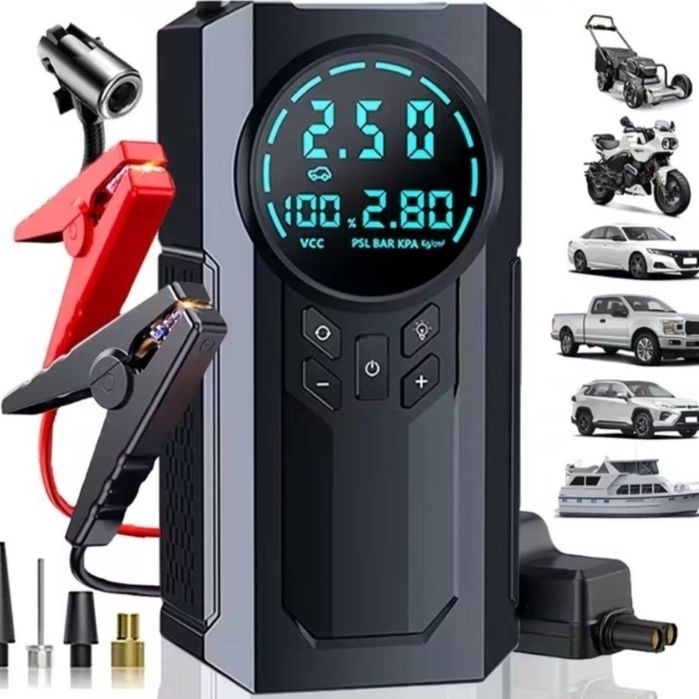 Пусковий пристрій+компрессор+ліхтар бустер джамп стартер пусковое устр