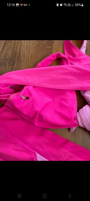 Różowy neonowy strój kapielowy dwuczęściowy 2xl