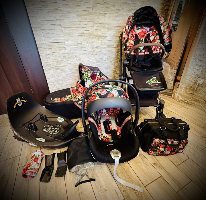 Cybex Priam 2.0 Spring Blossom Dark + akcesoria 3w1