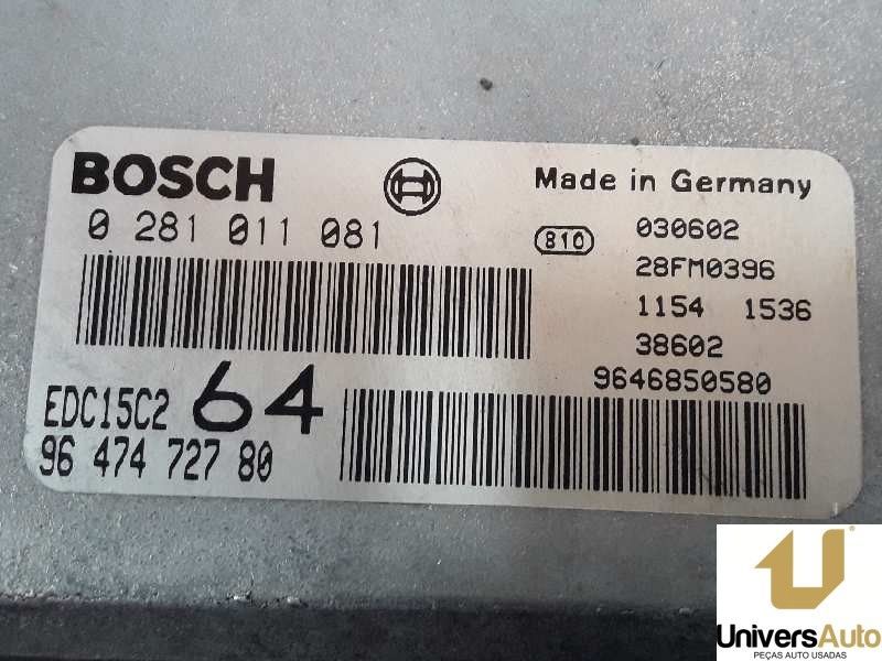 CENTRALINA MOTOR UCE PEUGEOT 307 BREAK 2003 -9646850580