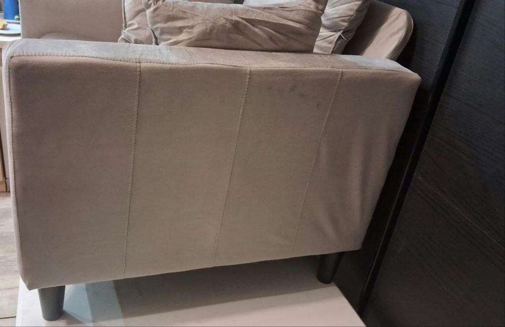 fotel sofa aksamitowa