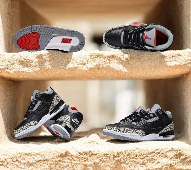 р36-45 Кросівки Air Jordan 3 Black White Off noir Clement