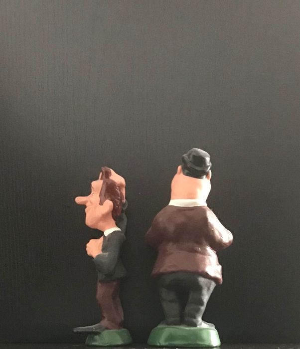 Bonecos em louça Laurel & Hardy