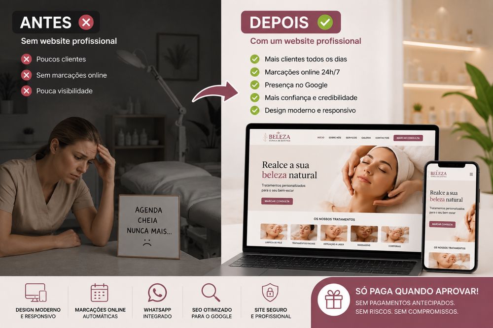 Website para Clínicas de Estética | Só paga quando aprovar