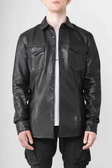 Boda Skins - Leather Shirt / Koszula Skórzana (Skóra Owcza) Biker - L