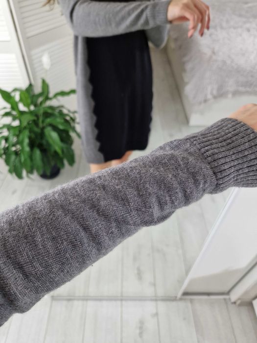 Samsoe samsoe szara sukienka sweterkowa długi sweter wełniana wełna S