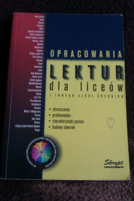 Opracowania lektur dla liceów i innych szkół średnich