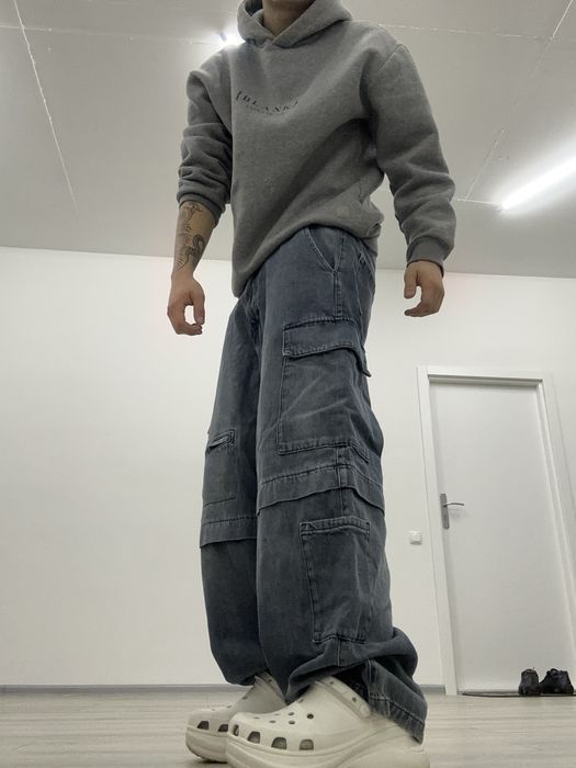 Мужские щирокие карго джинсы Wide Leg Baggy Fit