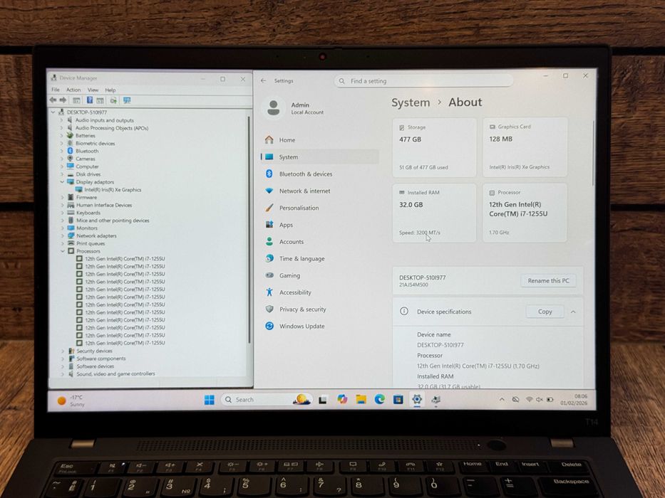 Ноутбук Lenovo ThinkPad T14 Gen 3/i7-1255U/32/512GB/Магазин/Гарантія!
