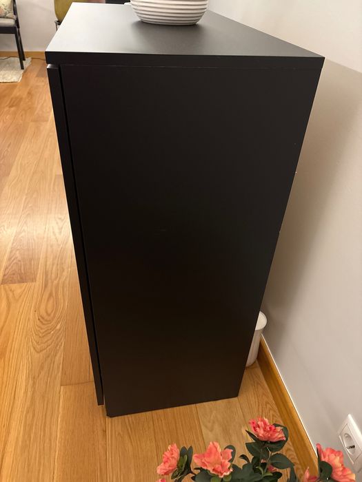 BRIMNES Armário c/portas, preto, 78x95 cm