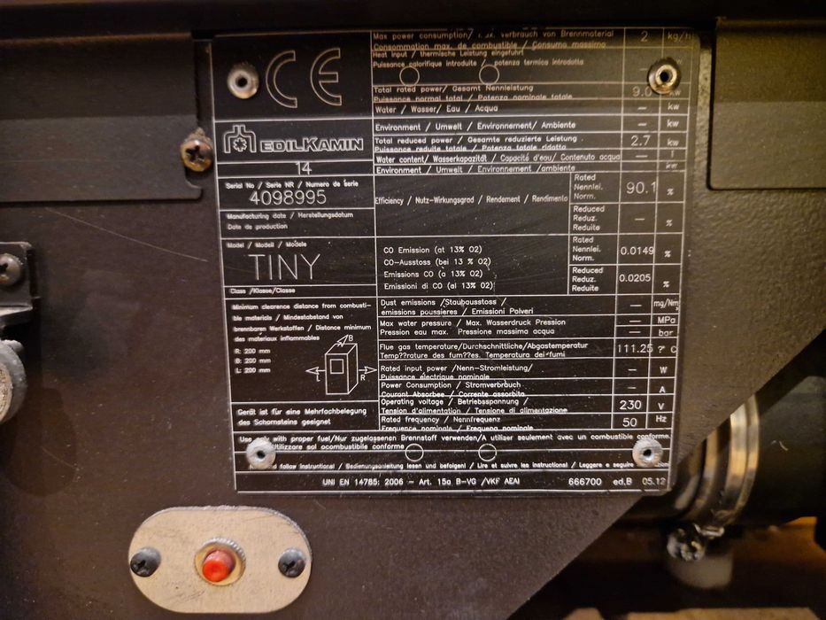 Salamandra Pellets Edilkamin Tiny 9kW