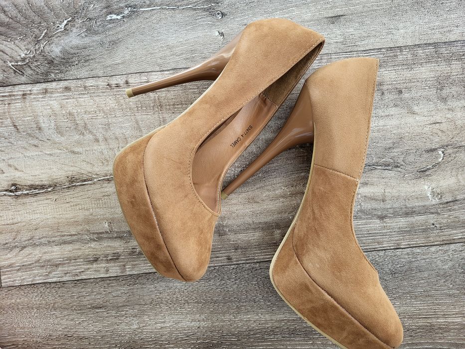 Szpilki  karmelowe, musztardowy  39