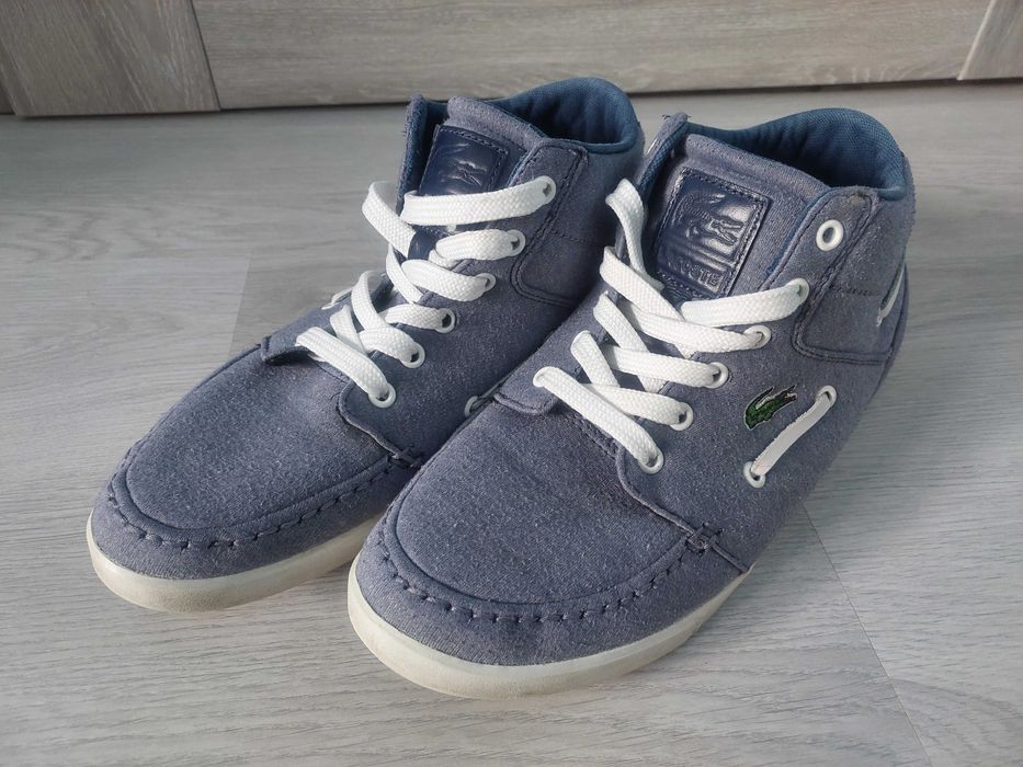 41 buty męskie lacoste CROISER SAIL MID sneakersy trampki za kostkę niebieskie wiązane casual lifestyle