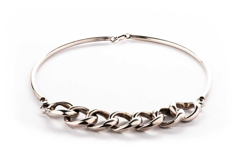 Masywny Srebrny Naszyjnik - 83,72g - PRL - ORNO - Kraków