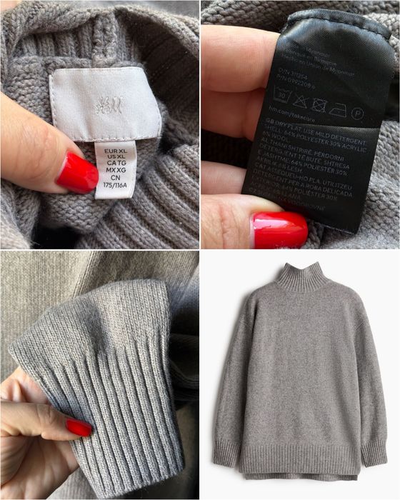 Светр жіночий оверсайз l XL H&M висока горловина