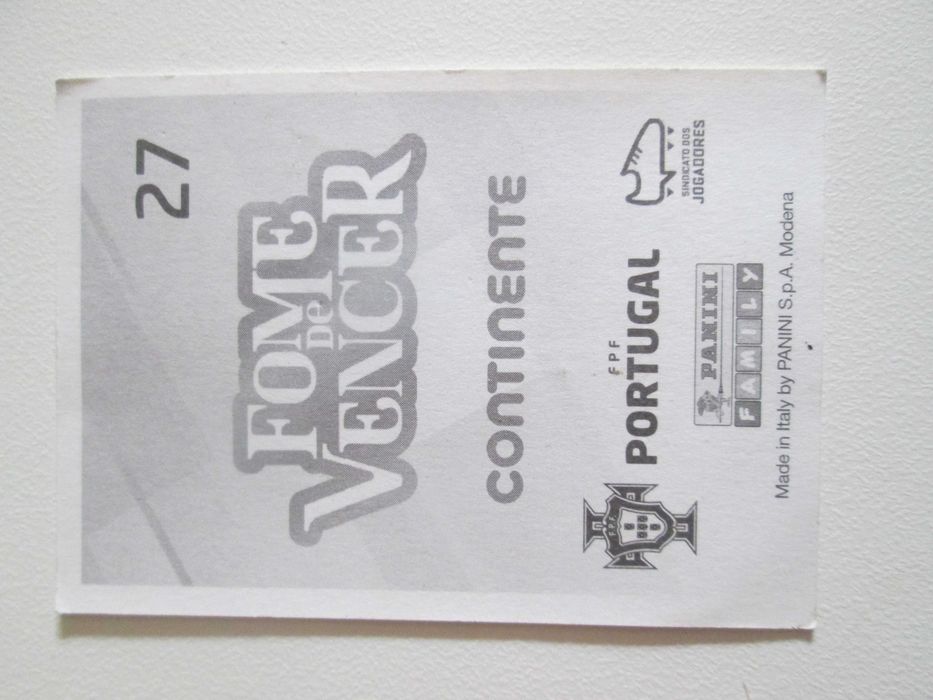 Cromo Panini do Futebol Português Fome de Vencer