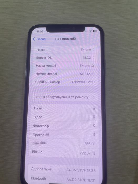 iphone xs-10 в хорошому стані гб 256 акум 100%