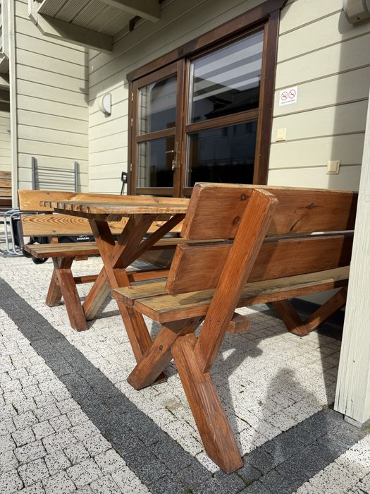 Komplet drewnianych mebli ogrodowych x 11