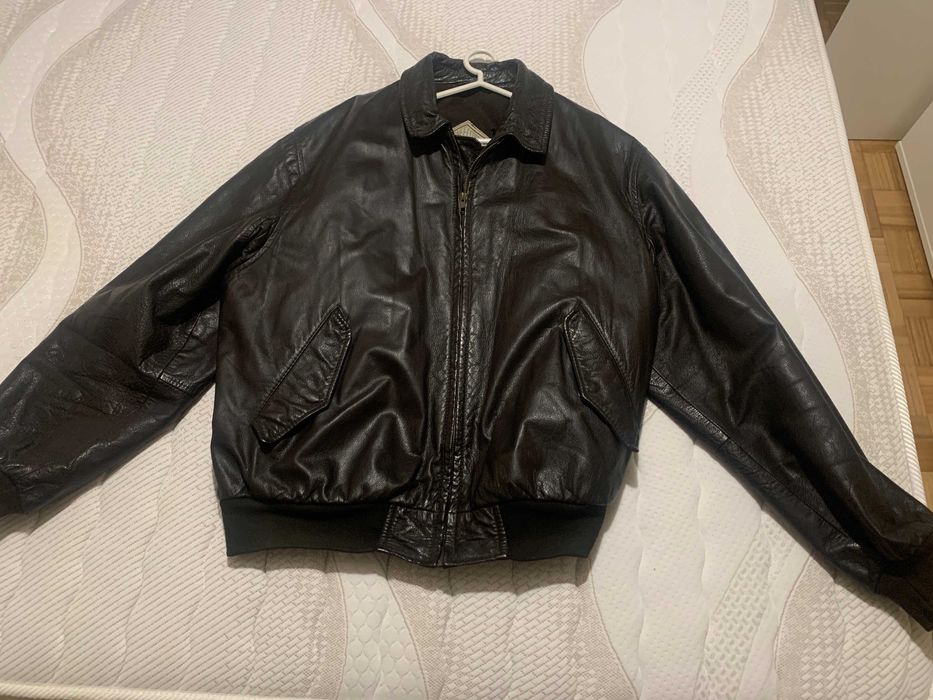 Blusão Pele Verdadeira Castanho Escuro