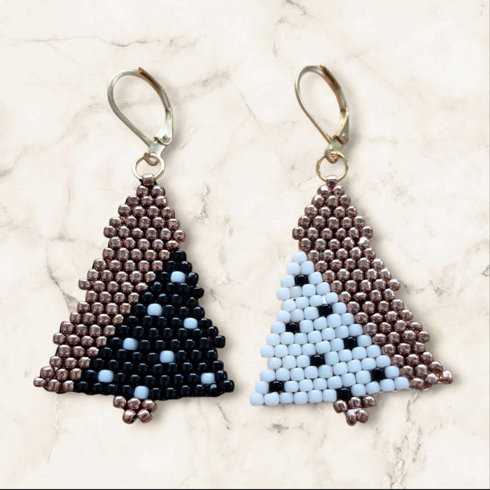 Świąteczne kolczyki choinki