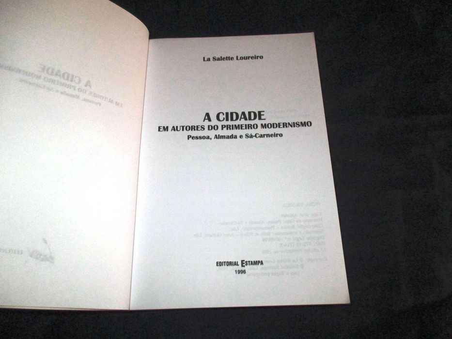Livro A Cidade em Autores do Primeiro Modernismo Pessoa Almada