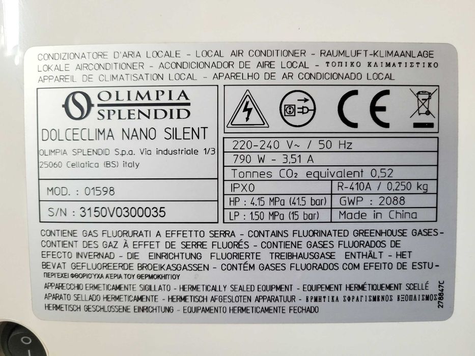 Przenośny klimatyzator Dolceclima Nano Silent