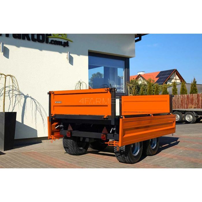 Przyczepa 2,5t na zaczep do traktora otwierane burty kiper na 3 strony
