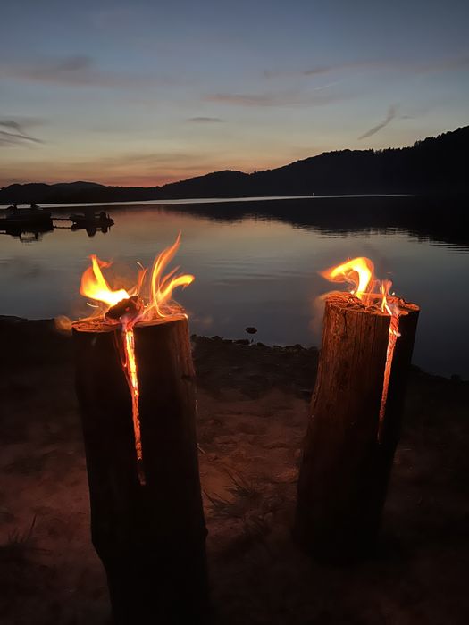 Ognisko szwedzkie, szewedzka pochodnia, ognisko, palenisko,