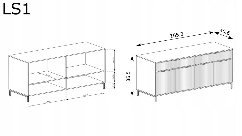 Komoda LS1 kaszmir 165x86x41cm
