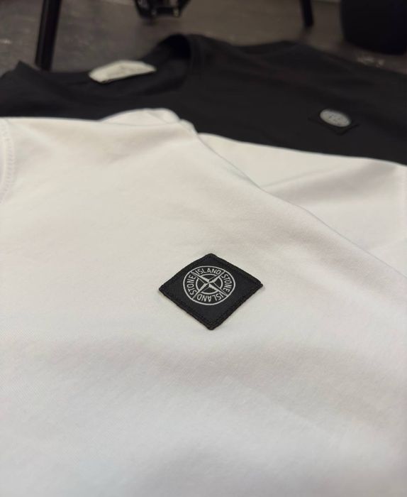 ФУТБОЛКА STONE ISLAND PATCH PROGRAM футболки на літо білі чорні стон айленд одяг на літо бренд