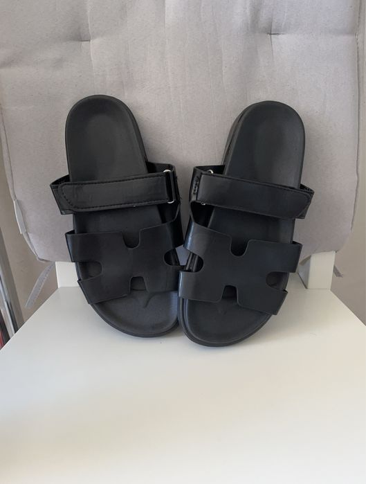 Klapki damskie czarne roz 40 (39) dł wkł 24 cm