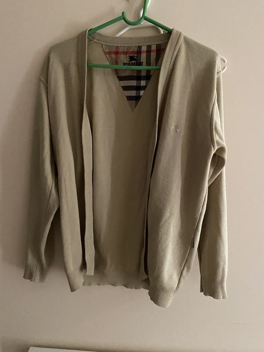 Burberry sweter nude kardigan M L 38 40 beżowy