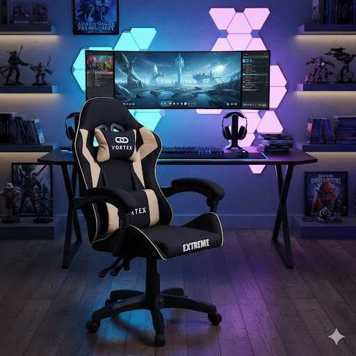 Fotel Gamingowy Vortex Beige Tkanina - Gaming i Ergonomia