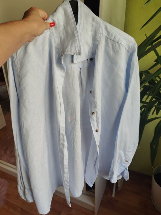 Koszula lniana baby blue