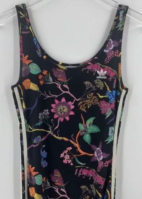 Sukienka marki ADIDAS w kwiaty motyle robaczki ołówkowa 38 40