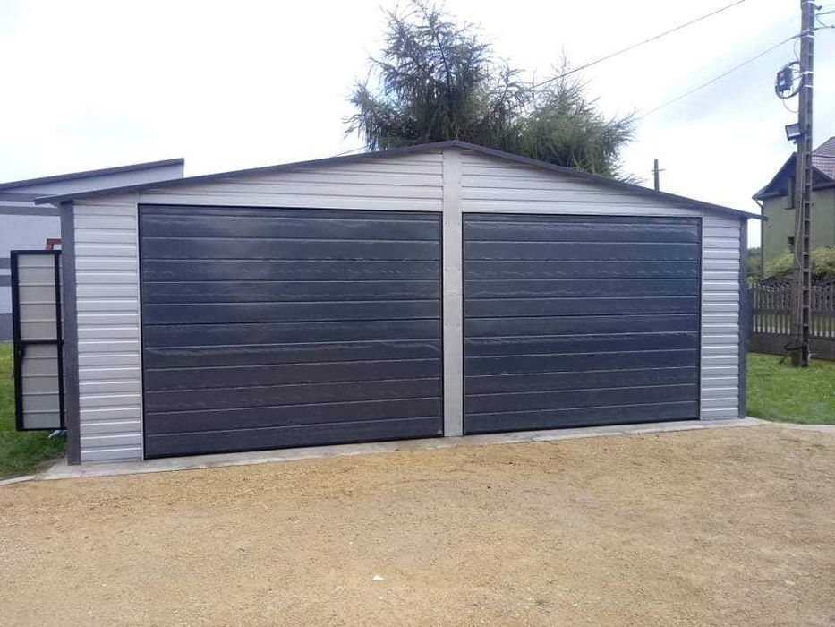Garaż Blaszany Dwustanowiskowy Grafit 6x5 Darmowa Dostawa i Montaż