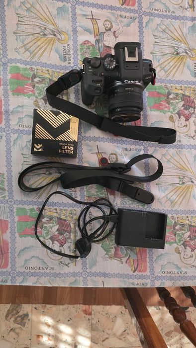 Canon R10 lente do kit + filtro CPL