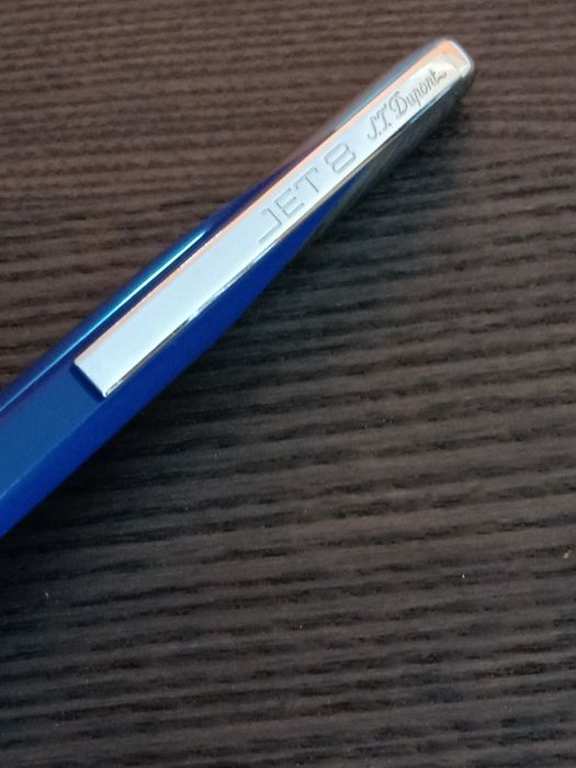 Caneta Esferográfica Dupont azul e prateada