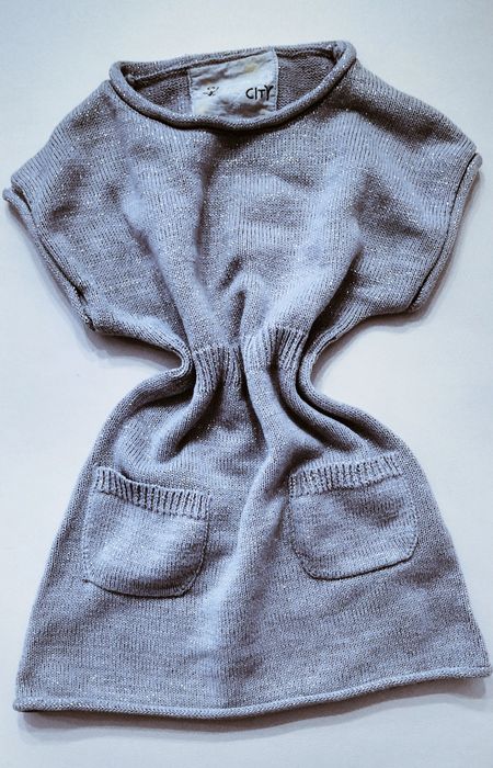 Piękna sukienka szara ze srebrną nitką 4 lata White City by Lisa Rose