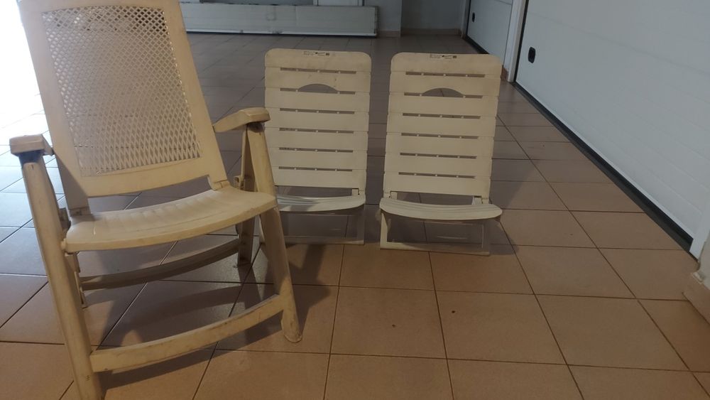 Conjunto 3 cadeiras praia/ jardim em plastico