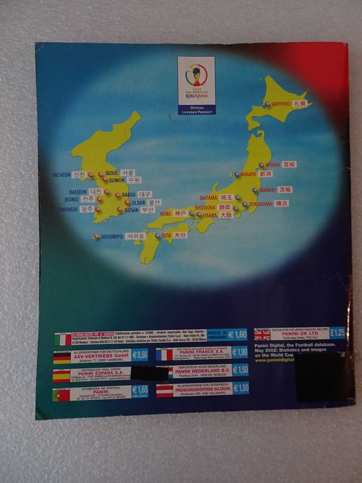 Caderneta de cromos Korea Japan Fifa World Cup 2002 Panini (faltam 18)