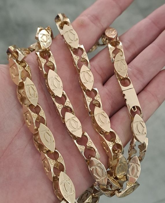 Złoty łańcuszek splot CARTIER 585 64 cm 96 g 350 zł/ 1g