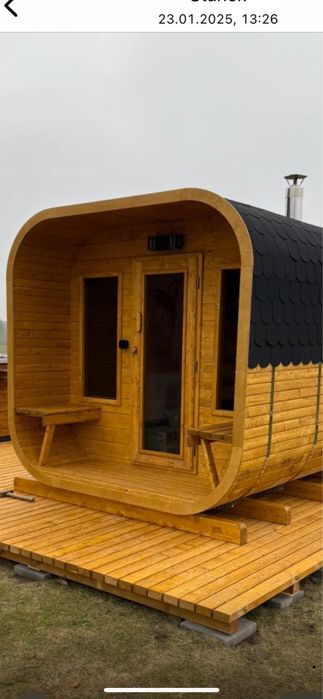 Sauna Ogrodowa 230x235x350cm Beczka Bania